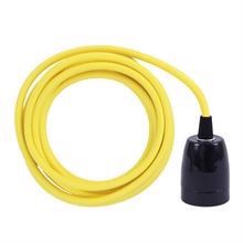Dusty Yellow textile cable 3 m. w/black porcelain