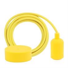 Dusty Yellow textile cable 3 m. w/yellow New lamp holder cover