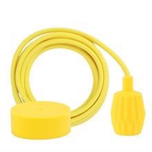 Dusty Yellow textile cable 3 m. w/yellow Plisse lamp holder cover