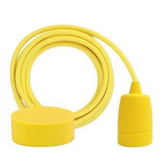 Dusty Yellow textile cable 3 m. w/yellow Copenhagen lamp holder cover