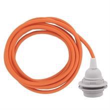 Dusty Orange textile cable 3 m. w/plastic lamp holder w/rings