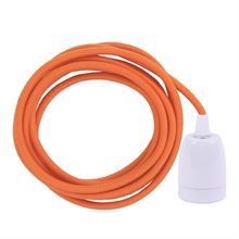Dusty Orange textile cable 3 m. w/white porcelain
