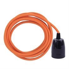 Dusty Orange textile cable 3 m. w/black porcelain
