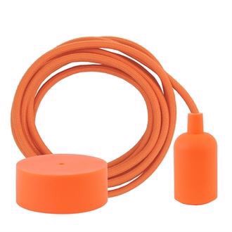 Dusty Orange textile cable 3 m. w/deep orange New lamp holder cover