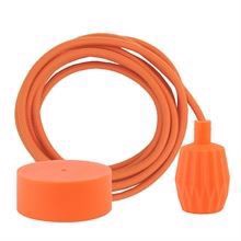 Dusty Orange textile cable 3 m. w/deep orange Plisse lamp holder cover
