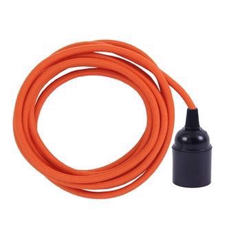Dusty Deep orange textile cable 3 m. w/bakelite lamp holder