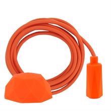 Dusty Deep orange textile cable 3 m. w/orange Hexa lamp holder cover E14