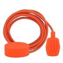 Dusty Deep orange textile cable 3 m. w/orange Plisse lamp holder cover