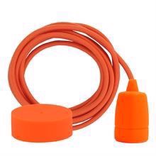 Dusty Deep orange textile cable 3 m. w/orange Copenhagen lamp holder cover