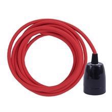 Dusty Red textile cable 3 m. w/black porcelain