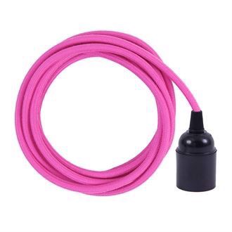 Dusty Hot pink textile cable 3 m. w/bakelite lamp holder