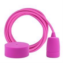 Dusty Hot pink textile cable 3 m. w/hot pink Copenhagen lamp holder cover