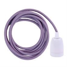 Dusty Lilac textile cable 3 m. w/white porcelain