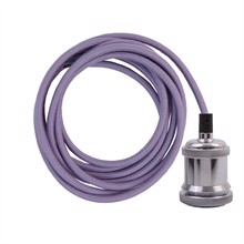 Dusty Lilac textile cable 3 m. w/chrome E27