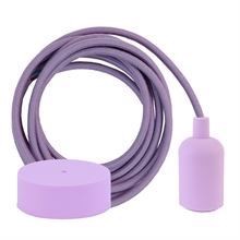 Dusty Lilac textile cable 3 m. w/lilac New lamp holder cover