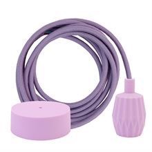 Dusty Lilac textile cable 3 m. w/lilac Plisse lamp holder cover