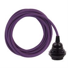 Dusty Purple textile cable 3 m. w/bakelite lamp holder w/rings