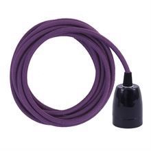 Dusty Purple textile cable 3 m. w/black porcelain