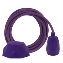 Dusty Purple textile cable 3 m. w/purple Facet lamp holder cover