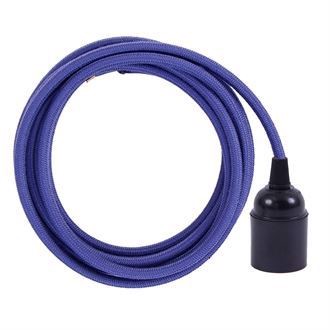 Dusty Dark blue textile cable 3 m. w/bakelite lamp holder