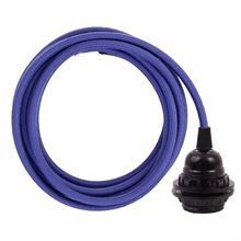 Dusty Dark blue textile cable 3 m. w/bakelite lamp holder w/rings
