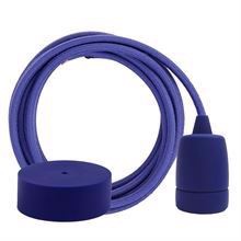 Dusty Dark blue textile cable 3 m. w/dark blue Copenhagen lamp holder cover