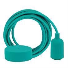 Dusty Turquoise textile cable 3 m. w/turquoise New lamp holder cover