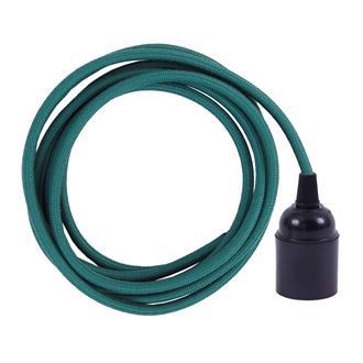 Dusty Petrol textile cable 3 m. w/bakelite lamp holder
