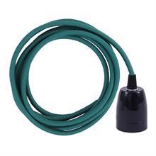Dusty Petrol textile cable 3 m. w/black porcelain