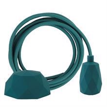 Dusty Petrol textile cable 3 m. w/petrol Facet lamp holder cover