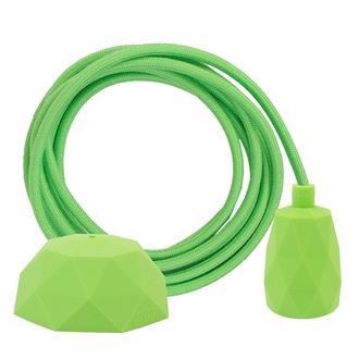 Dusty Lime green textile cable 3 m. w/lime green Facet lamp holder cover