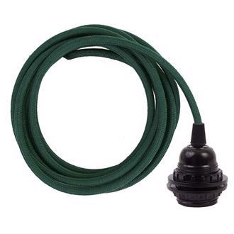 Dusty Dark green textile cable 3 m. w/bakelite lamp holder w/rings