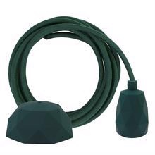 Dusty Dark green textile cable 3 m. w/dark green Facet lamp holder cover