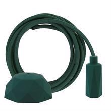 Dusty Dark green textile cable 3 m. w/dark green Hexa lamp holder cover E14