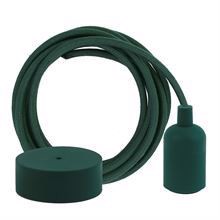 Dusty Dark green textile cable 3 m. w/dark green New lamp holder cover