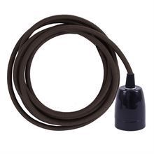 Dusty Brown textile cable 3 m. w/black porcelain