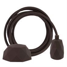 Dusty Brown textile cable 3 m. w/brown Facet lamp holder cover