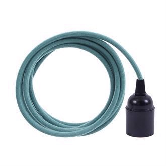 Dusty Ocean blue textile cable 3 m. w/bakelite lamp holder