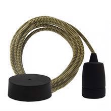 Dusty Curry Snake textile cable 3 m. w/black Copenhagen lamp holder cover