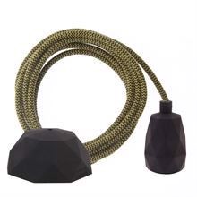 Dusty Curry Snake textile cable 3 m. w/black Facet lamp holder cover
