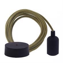 Dusty Curry Snake textile cable 3 m. w/black New lamp holder cover