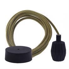 Dusty Curry Snake textile cable 3 m. w/black Plisse lamp holder cover