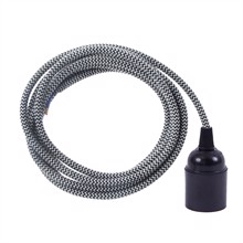 Dusty Black Snake textile cable 3 m. w/bakelite lamp holder