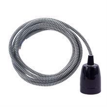 Dusty Black Snake textile cable 3 m. w/black porcelain