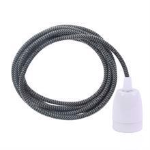 Dusty Grey Snake textile cable 3 m. w/white porcelain