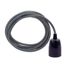 Dusty Grey Snake textile cable 3 m. w/black porcelain