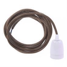 Dusty Latte Snake textile cable 3 m. w/white porcelain