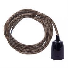 Dusty Latte Snake textile cable 3 m. w/black porcelain