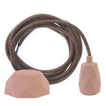 Dusty Latte Snake textile cable 3 m. w/nude Facet lamp holder cover