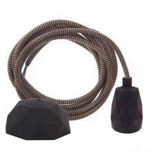 Dusty Latte Snake textile cable 3 m. w/black Facet lamp holder cover